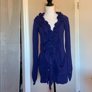 Moth by Anthropologie Indigo ruffle sweater